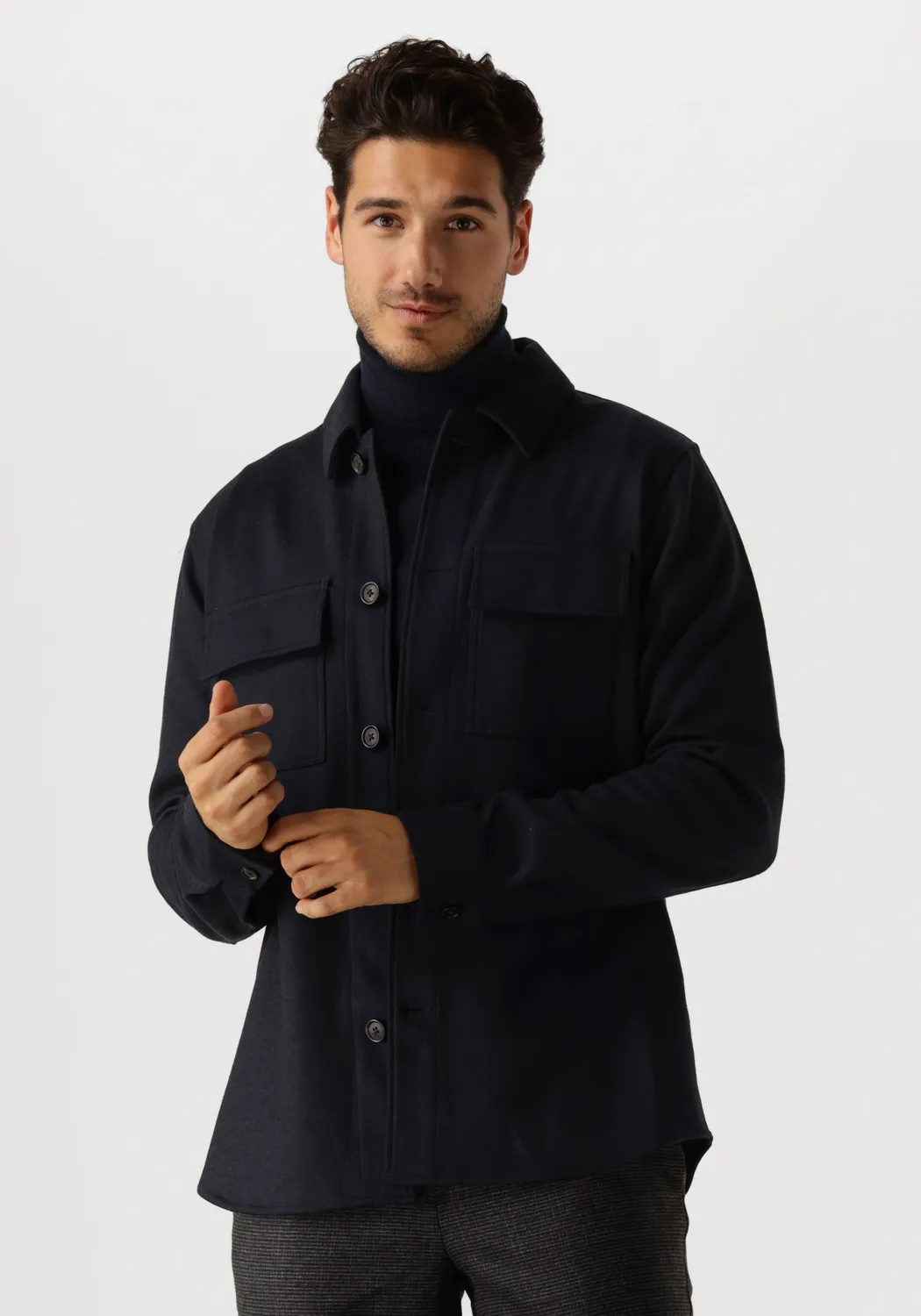 profuomo surchemise overshirt knitted en bleu