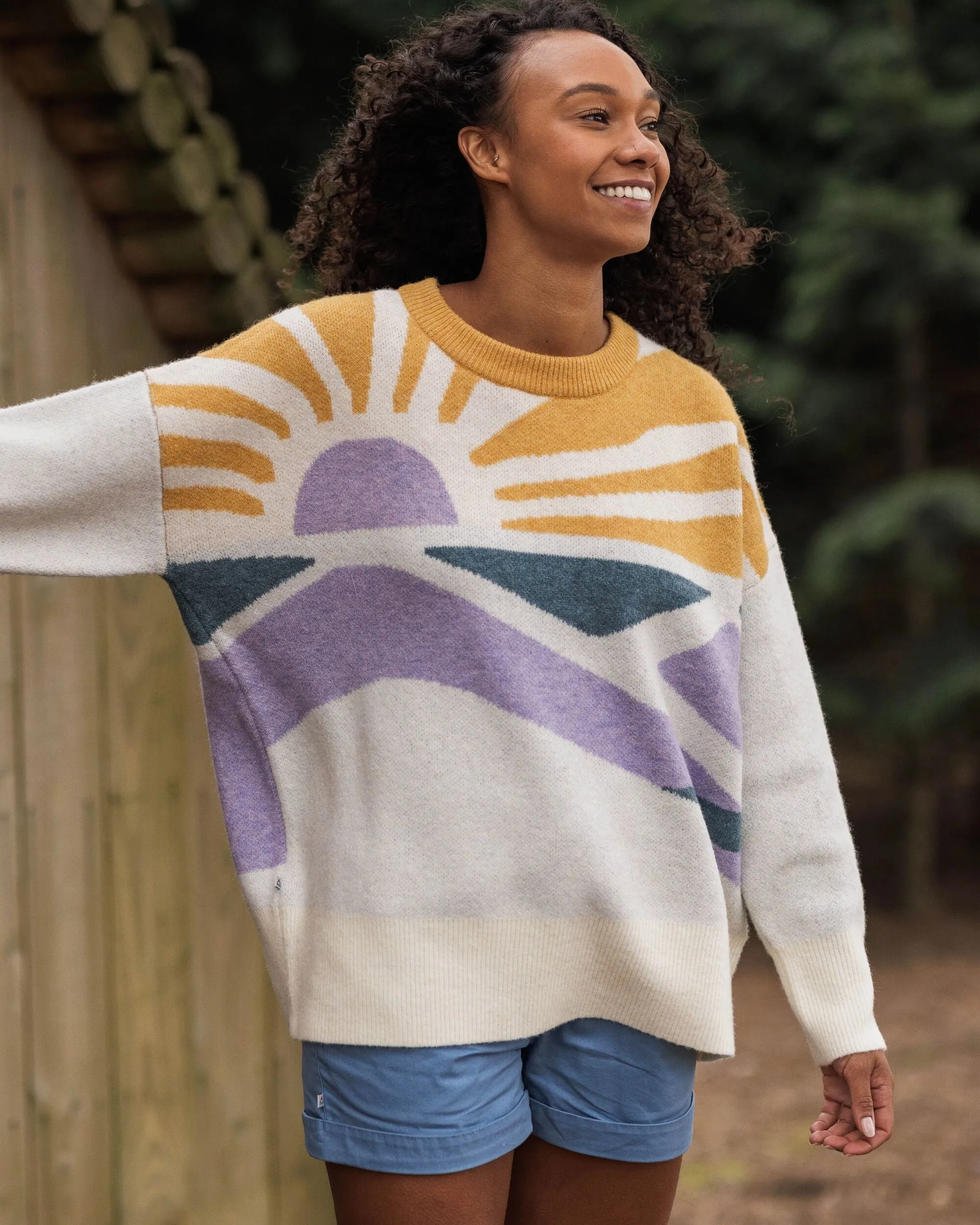 Pull Sunsets Recycled Oversized Knitted Jumper - Marshmallow