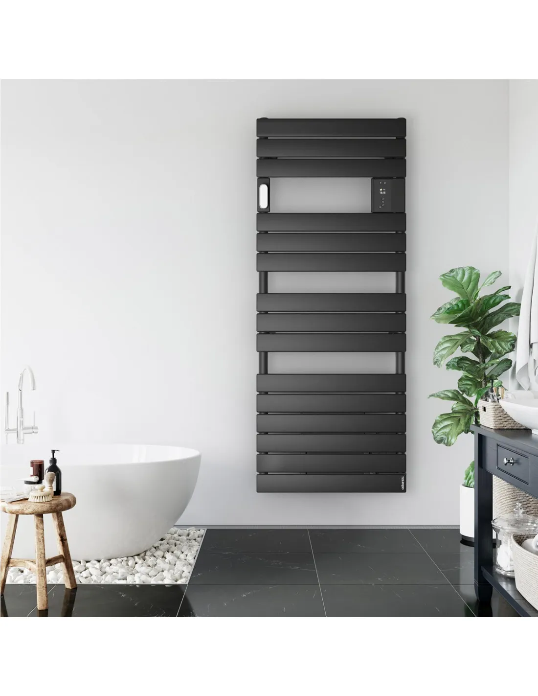 Radiateur sèche-serviettes connecté Adelis digital 750W Bleu Profond ATLANTIC 862673