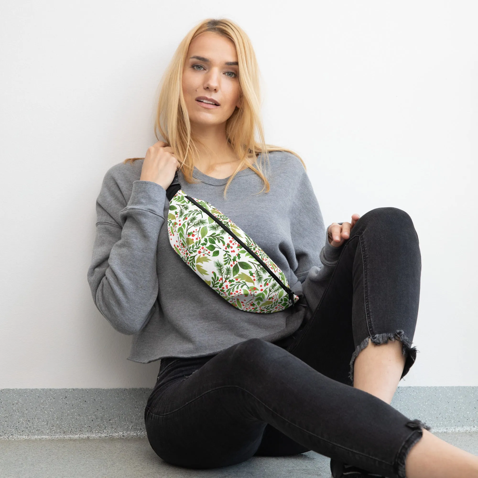 Sac Banane Feuilles vertes et baies