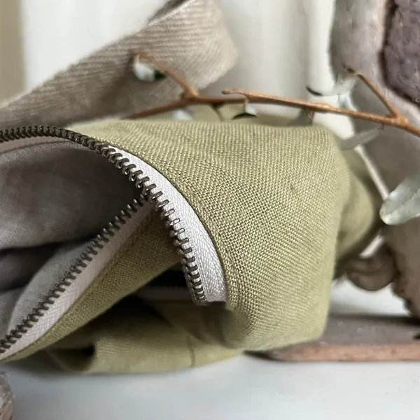 Sac Pia en lin vert lichen
