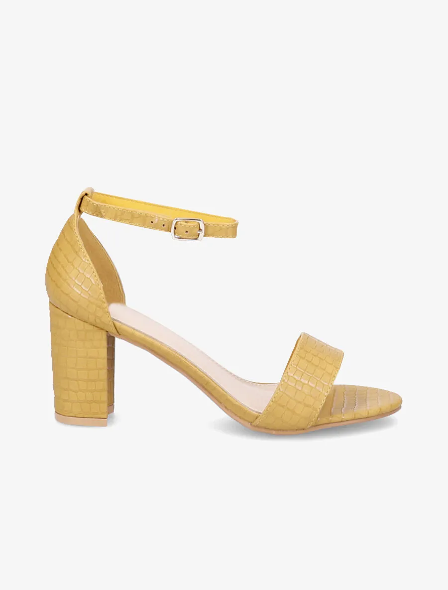 Sandales en simili mat effet croco