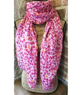 santaia foulard motif coeurs roses idée cadeau amour st valentin mère