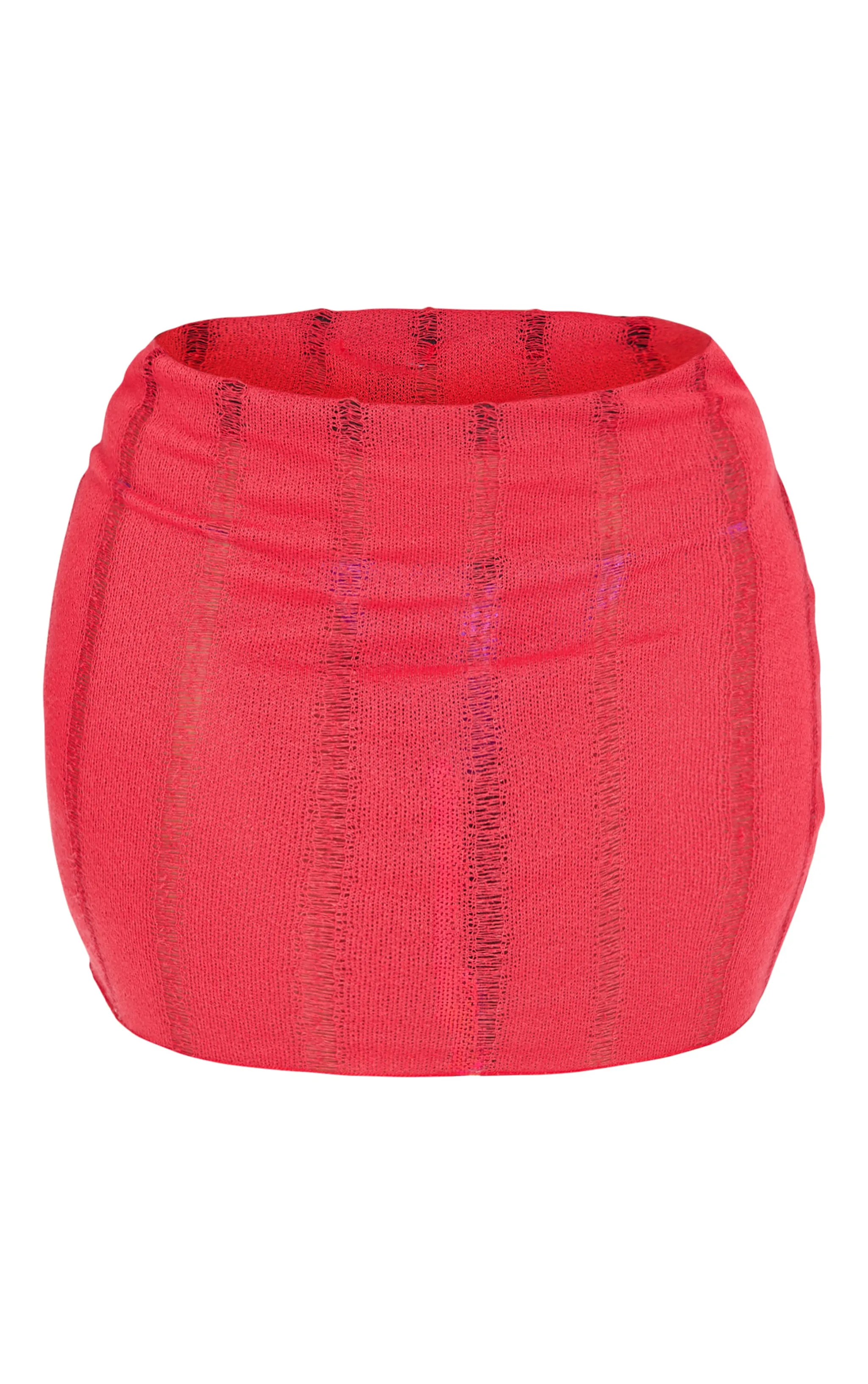 Shape Micro-jupe en maille tricot ajourée rouge vif