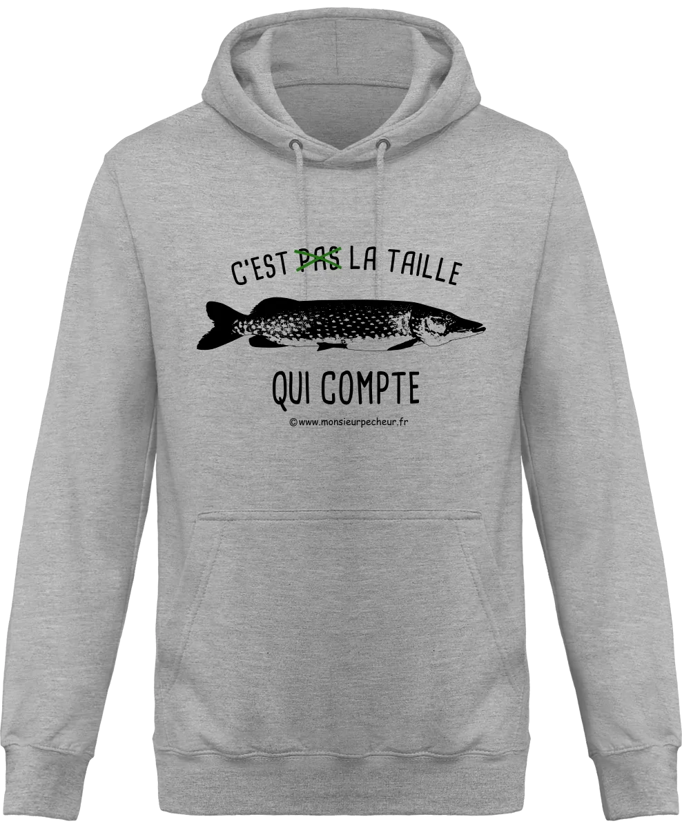 Sweat Capuche C'est la taille qui compte (brochet)
