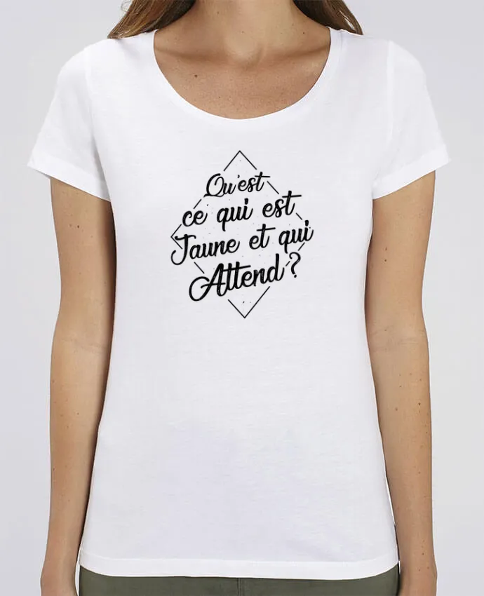T-shirt Femme Qu'est ce qui est jaune et qui attend ? par tunetoo