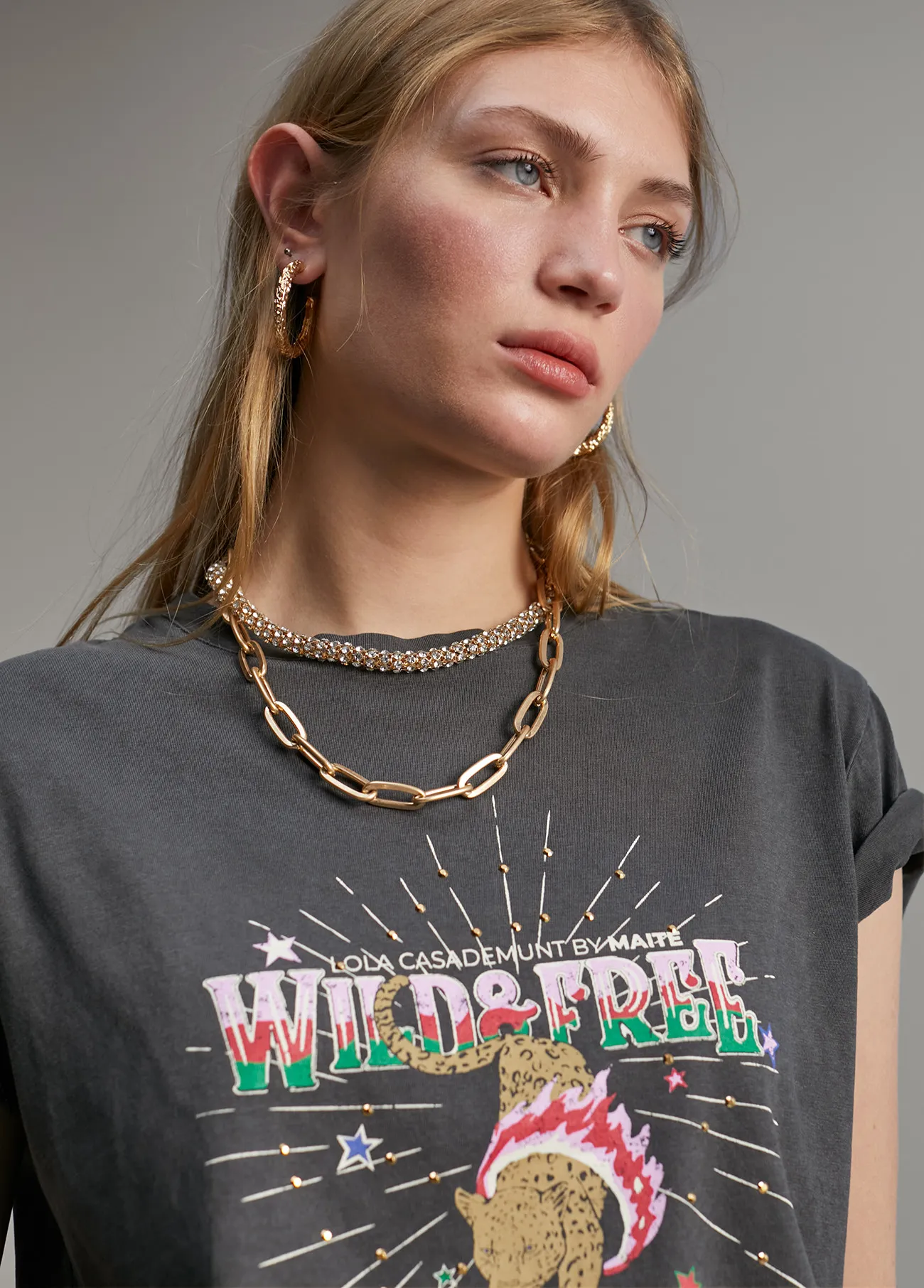 T-shirt tigre effet usé