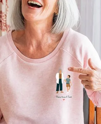 Tablier à poche Mamie et moi personnalisé