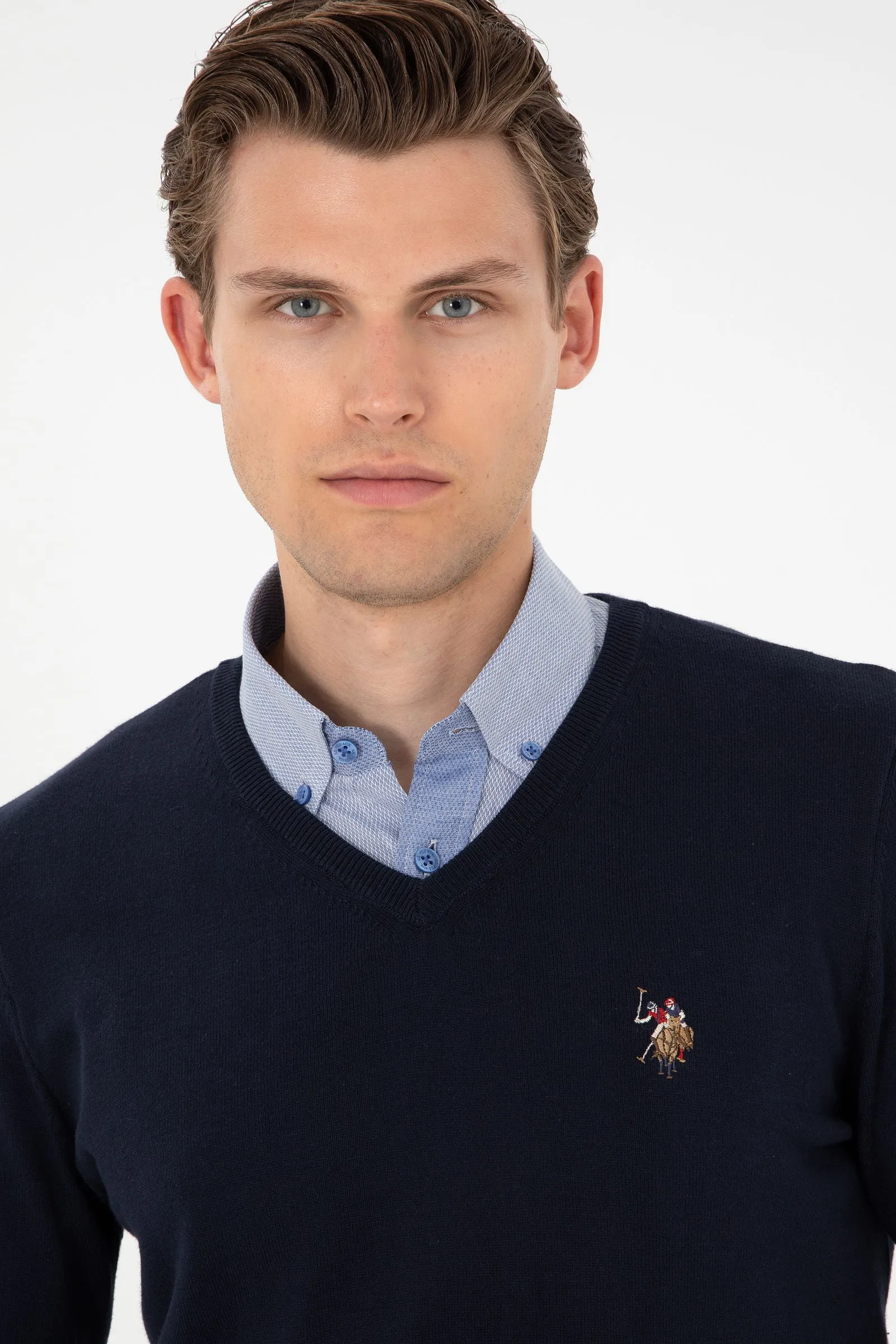 TD03 KNITTED JUMPER NAVY BLUE