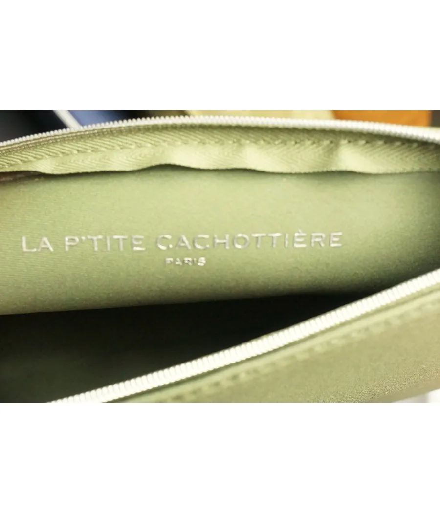 TROUSSE HOMME CHIC TYPE NEOPRENE KAKI NECESSAIRE VOYAGE TOILETTE