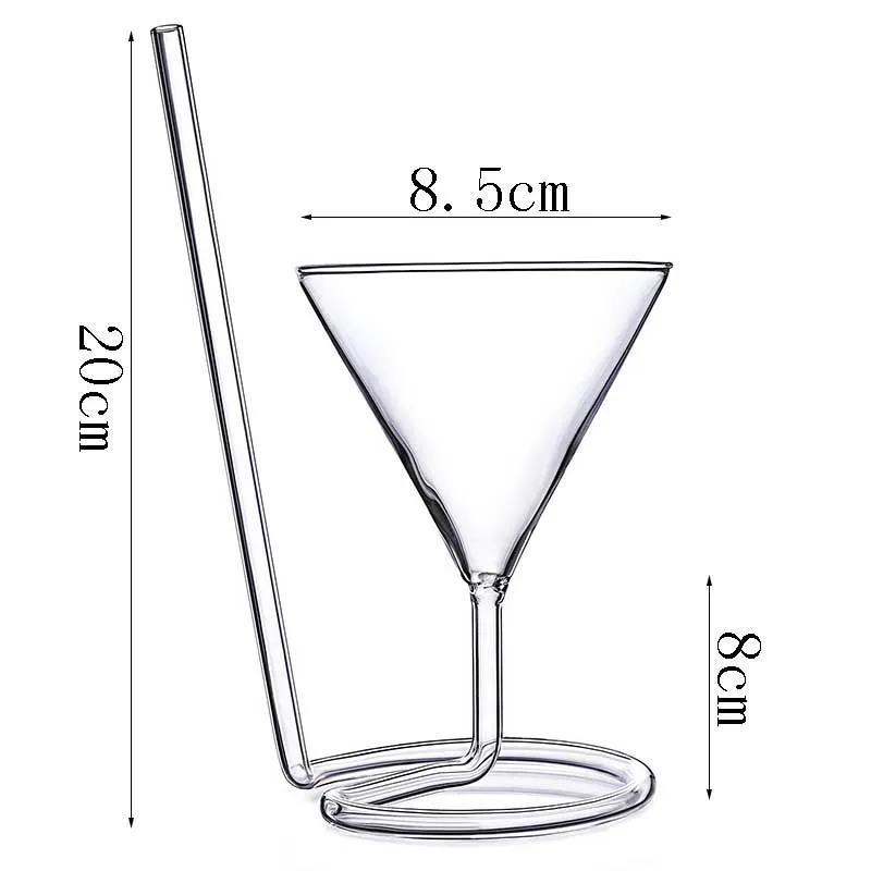 Verre à cocktail à paille en spirale